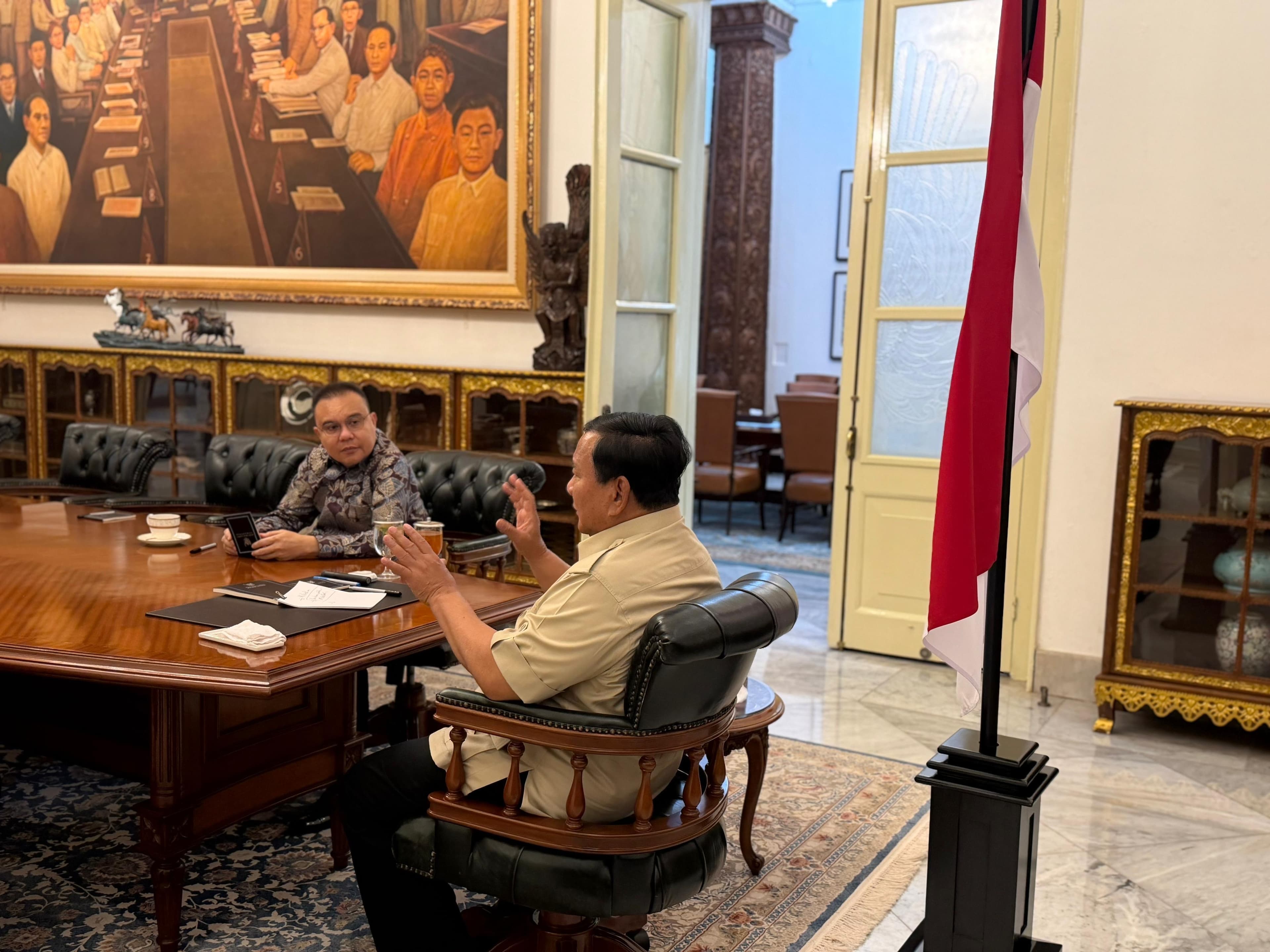 Prabowo Terima Sufmi Dasco di Istana, Bahas Stabilitas Ekonomi dan Pemulihan Bencana Sumatera