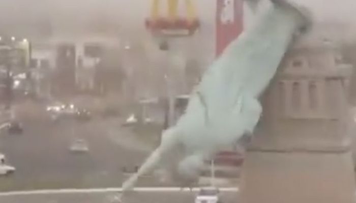 Heboh! Patung Liberty Roboh Dihantam Badai Dahsyat, Kepala Terlepas dari Badan