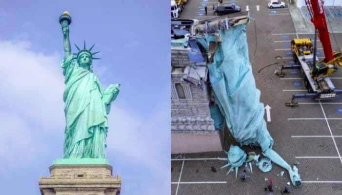 Viral! Replika Patung Liberty di Brasil Roboh Diterjang Badai, Ini Sejarah dan Maknanya