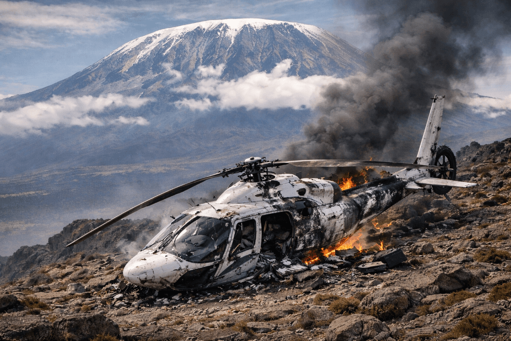 Helikopter yang Membawa Para Pendaki Gunung Kilimanjaro Alami Kecelakaan