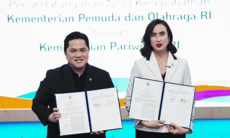 Menpora Erick dan Menpar Widiyanti Teken MoU demi Sinergi Kepemudaan, Olahraga, dan Pariwisata