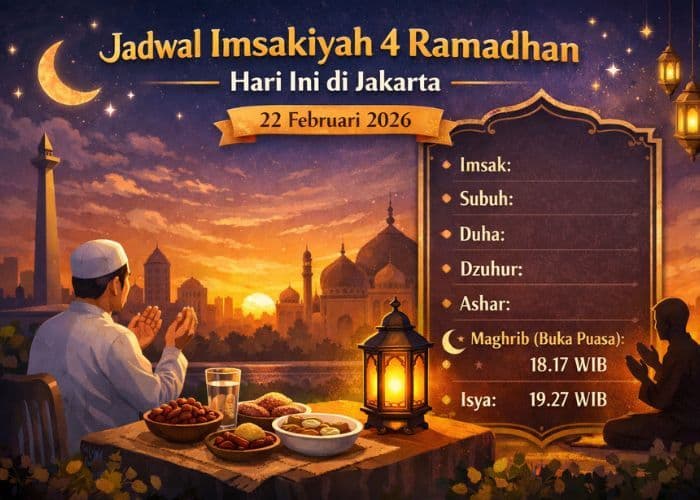 Jadwal Imsakiyah 4 Ramadhan Hari Ini di Jakarta: 22 Februari 2026