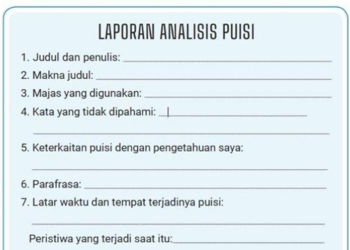 Kunci Jawaban Bahasa Indonesia Kelas 9 Halaman 150: Laporan Analisis Puisi