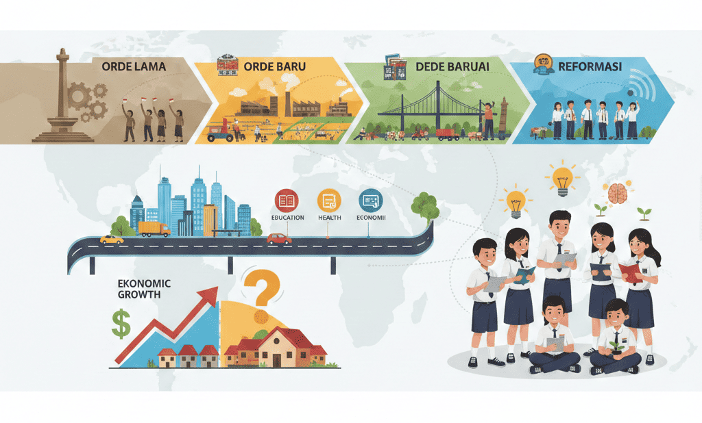Kunci Jawaban IPS Kelas 9 Halaman 194 Kurikulum Merdeka: Pembangunan di Orde Lama, Orde Baru, dan Reformasi