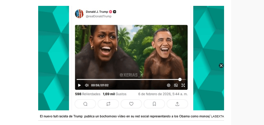 Donald Trump Unggah Konten Rasis, Tampilkan Obama dan Istri Bertubuh Kera